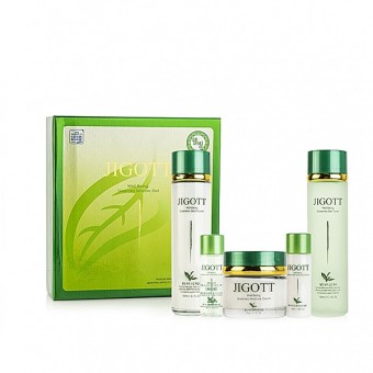 Jigott Well-Being Green Tea Skin Care 3Set - Набор уходовый с зеленым чаем